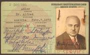 Иммиграционная карточка Альфреда Адлера.